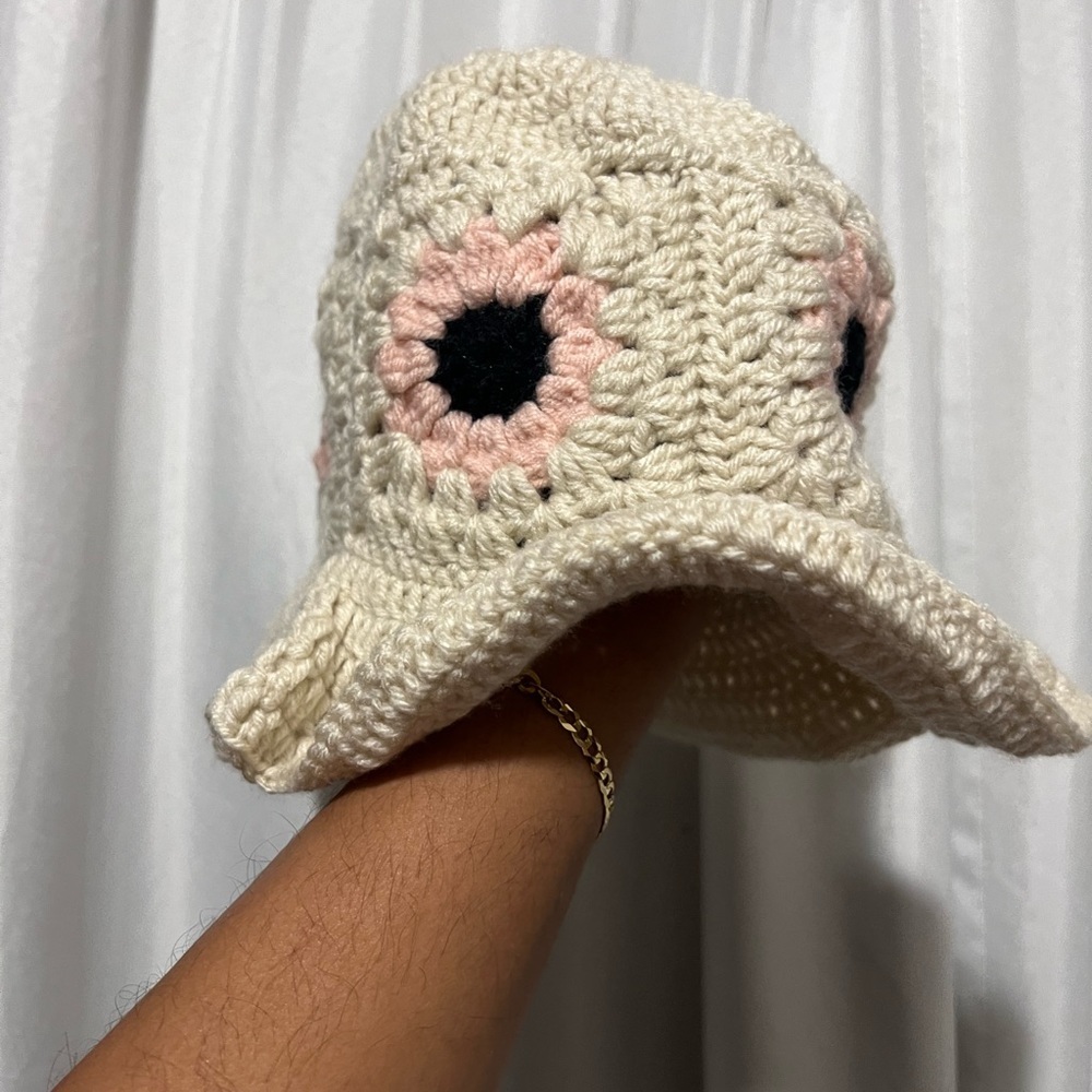 Hand knitted bucket hat